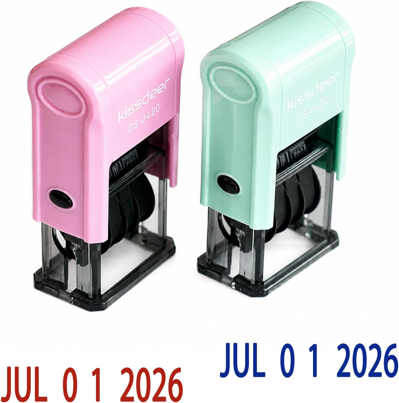 Date Stamp Set, 2-Pack Green & Pink