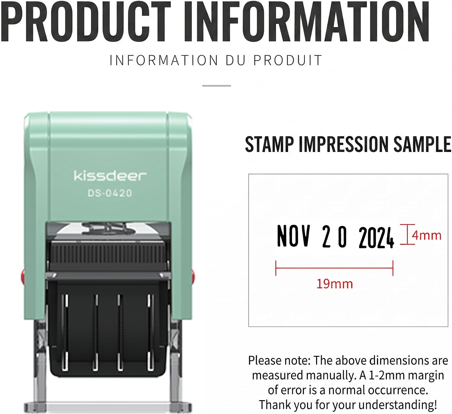 Date Stamp Set, 2-Pack Green & Pink
