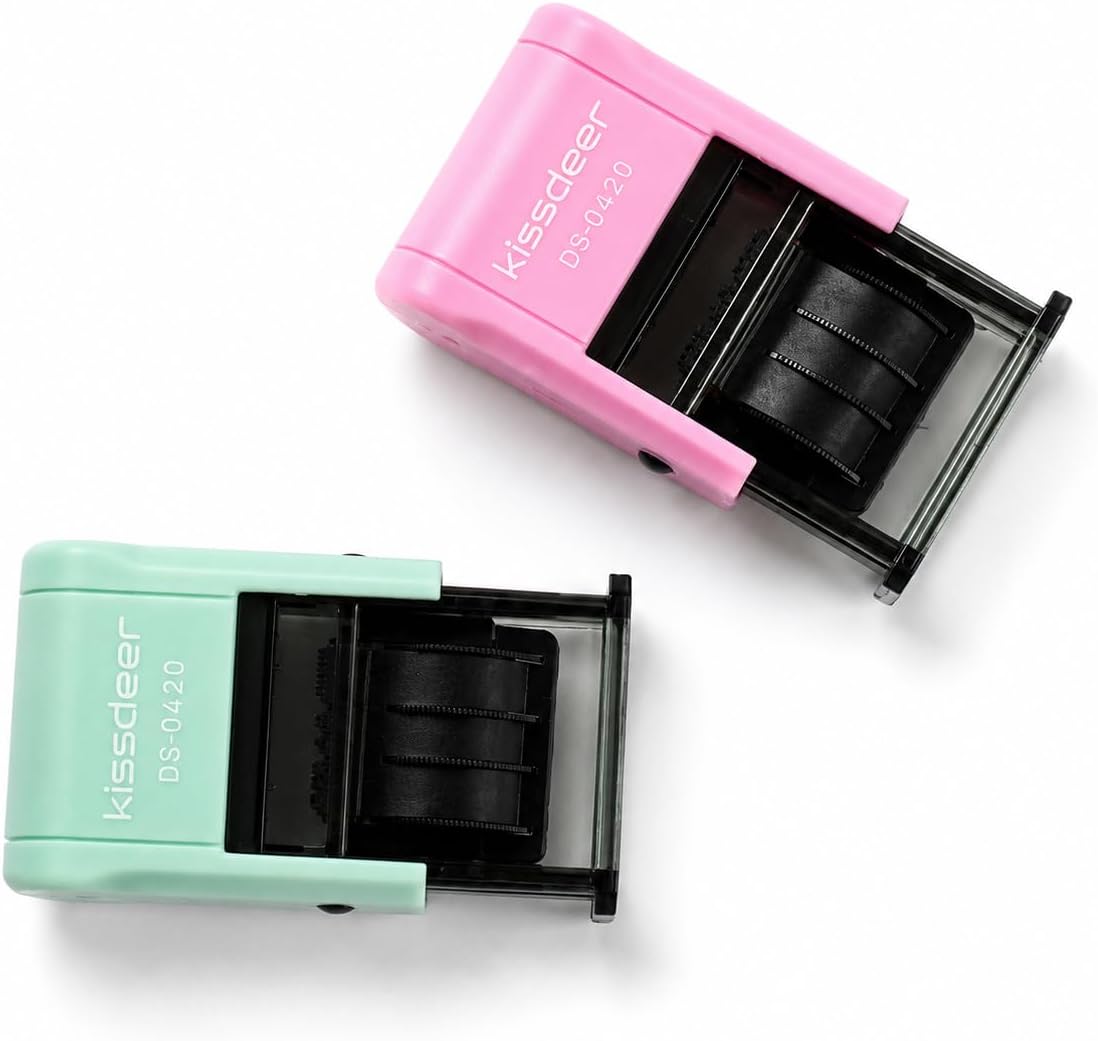 Date Stamp Set, 2-Pack Green & Pink