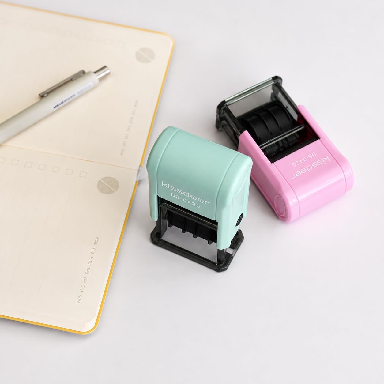 Date Stamp Set, 2-Pack Green & Pink