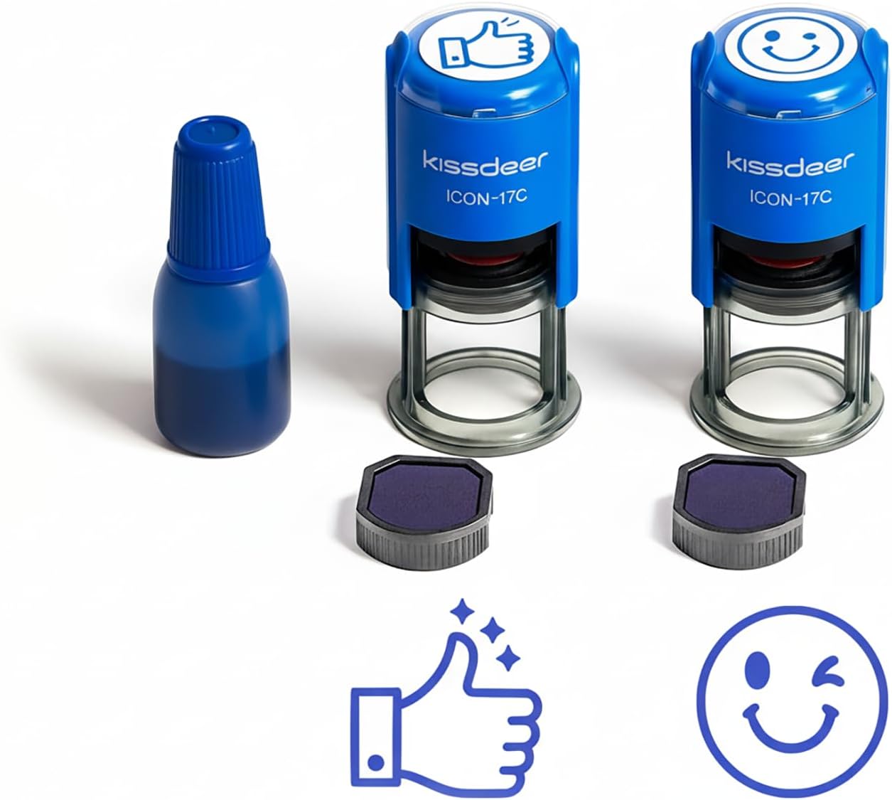 Thumbs Up & Smile Face Stamp Set, 18mm