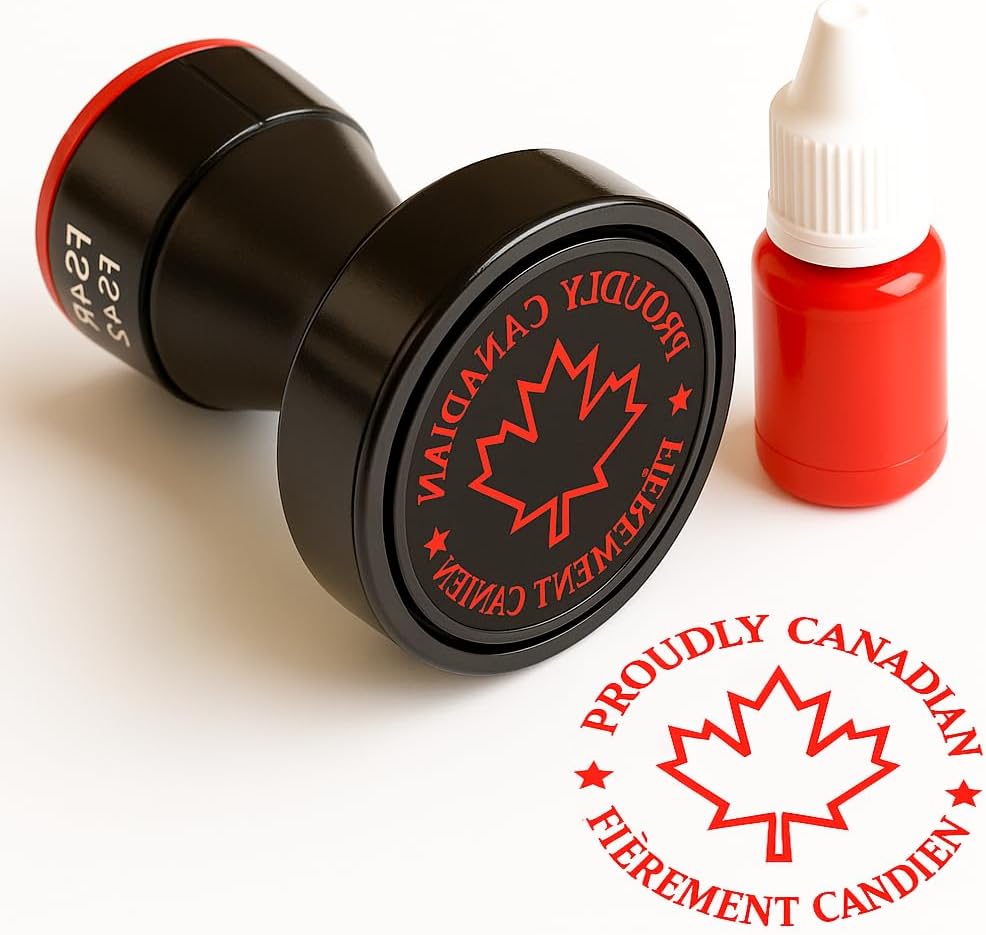 Proudly Canadian Stamp, 42mm Pre-Inked