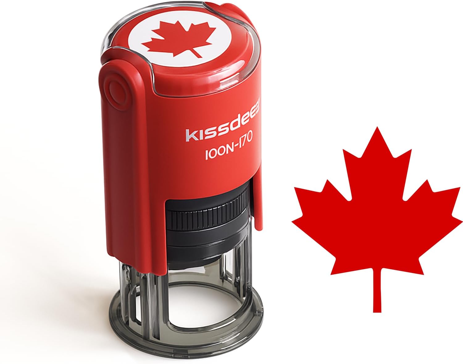 Canada Maple Leaf Stamp, 18mm Red Ink