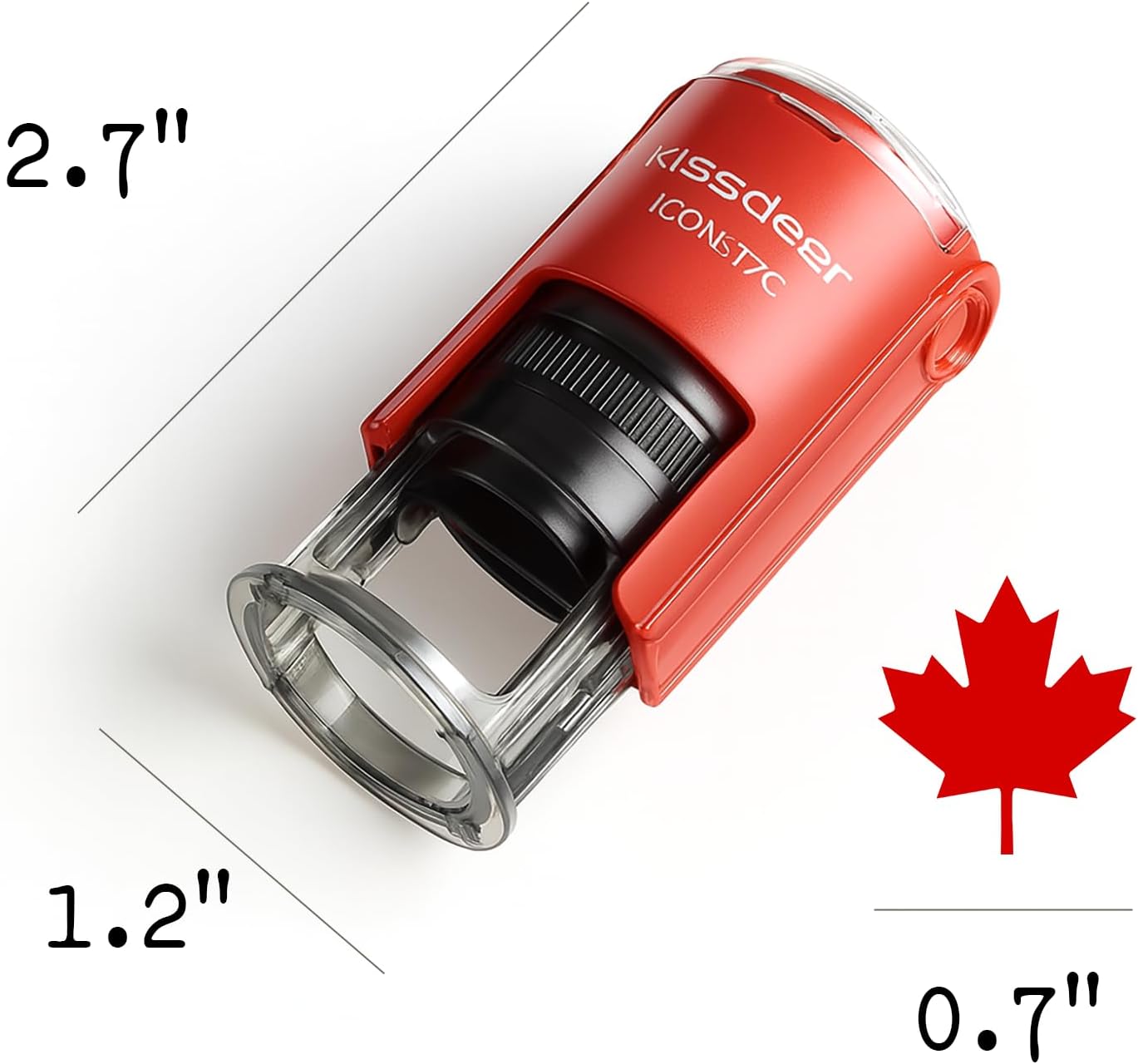 Canada Maple Leaf Stamp, 18mm Red Ink