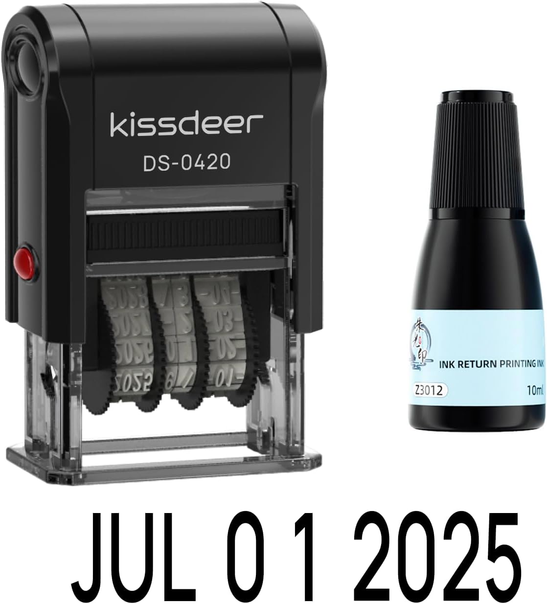 Date Stamp with 10ml Ink, Black