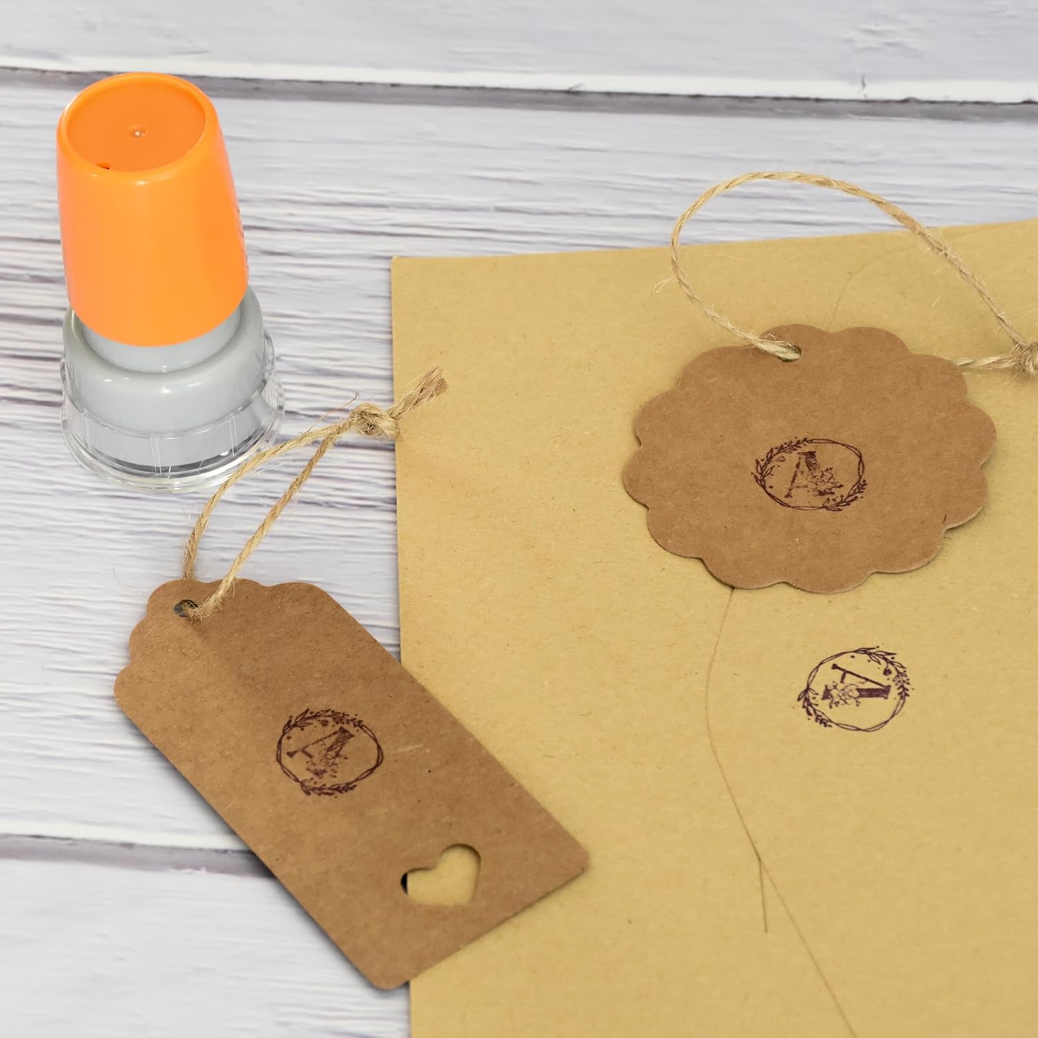 Floral Monogram Stamp, Letter E