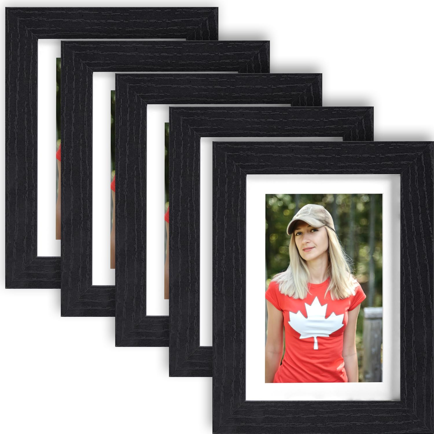 5x7 Picture Frame, Black, 5-Pack