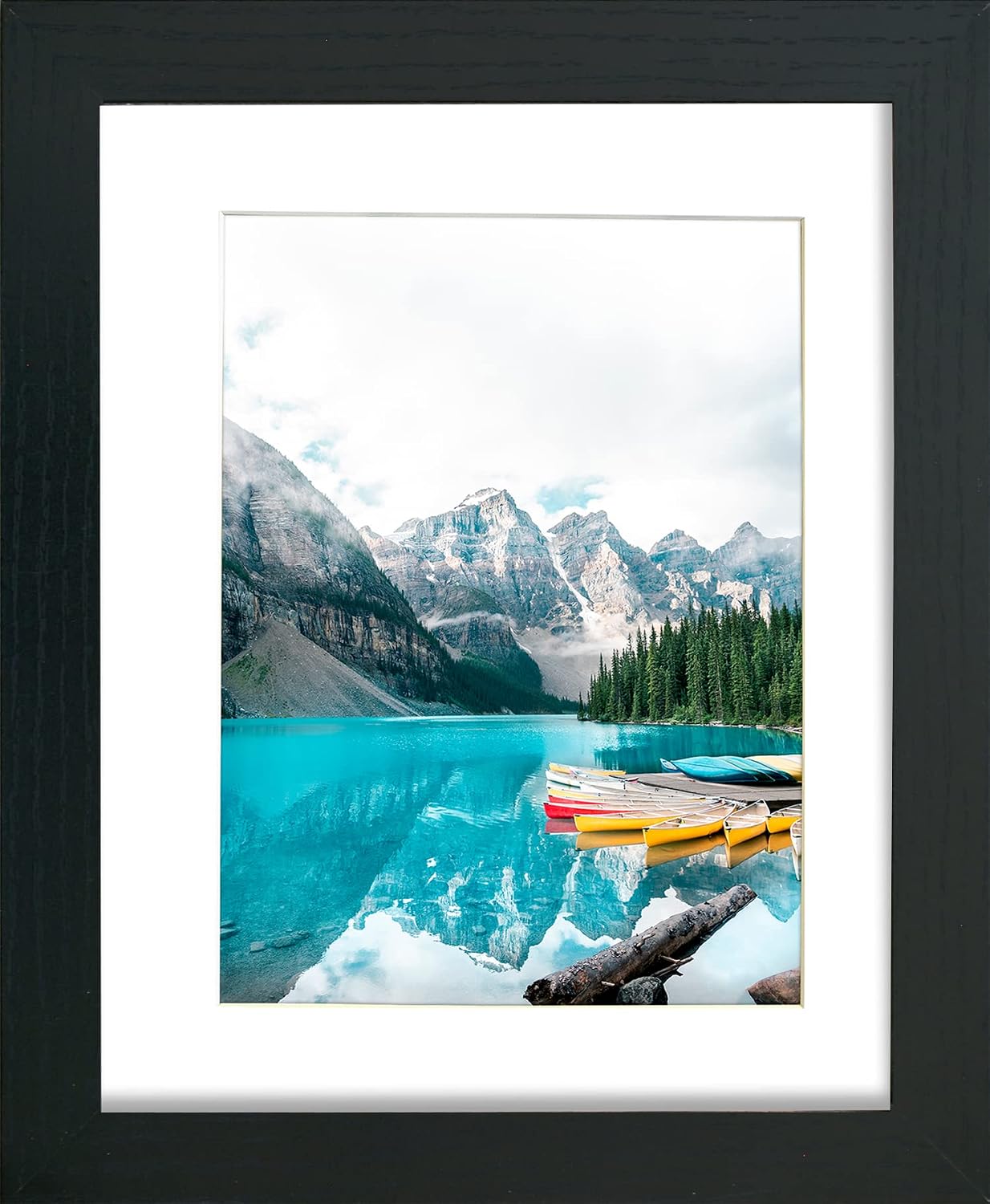 8x10 Picture Frame, Black Wood Grain